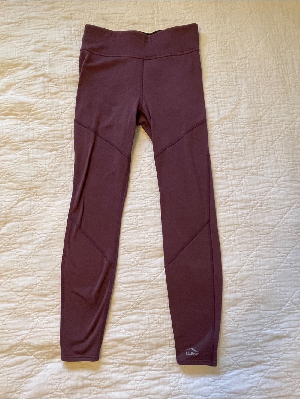 L.L. Bean Fleece Lined Wine High-Rise Performance Leggings Size XS/S
